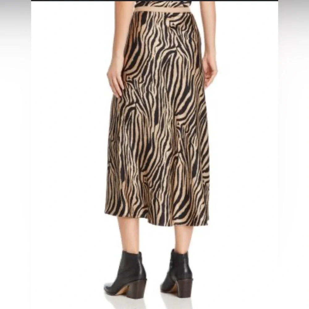 Nine West A-Line Midi Skirt in Brown and Tan